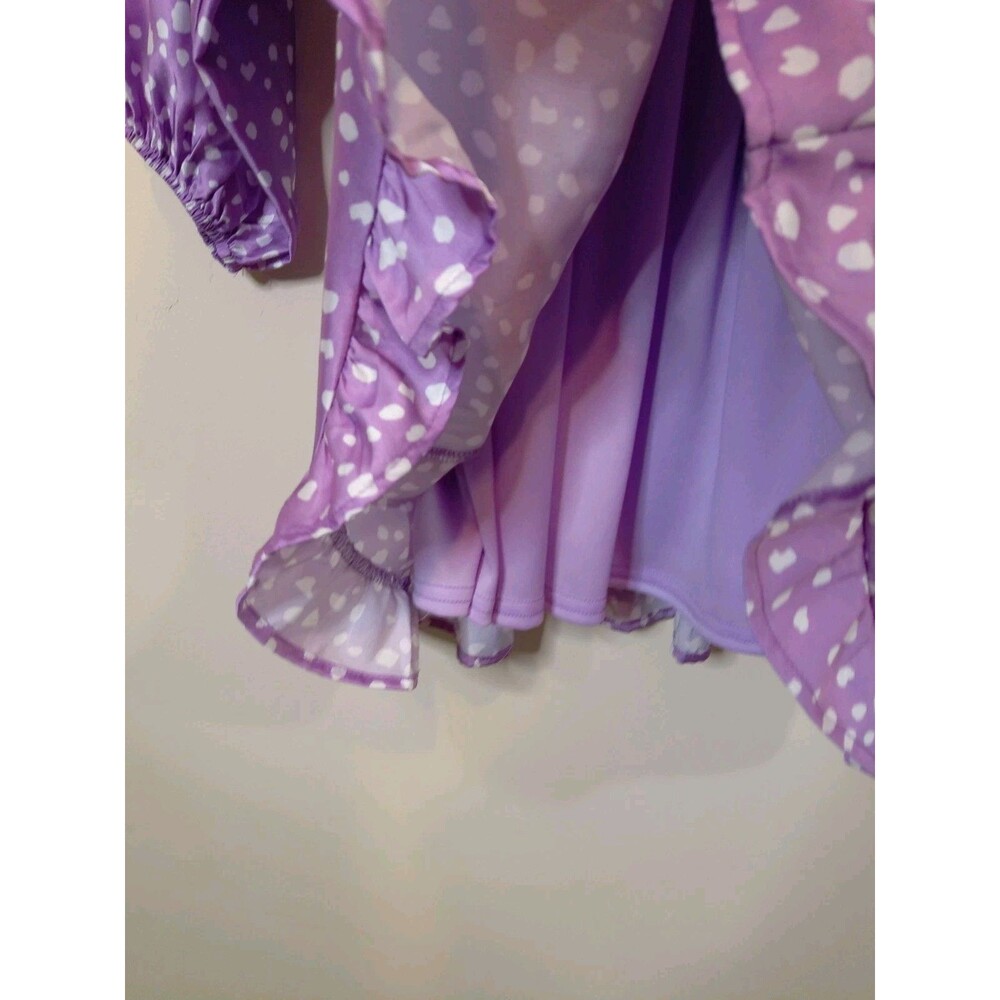 Women's Floral Boho MIni Dress Size Medium Purple Lilac - Picture 9 of 11
